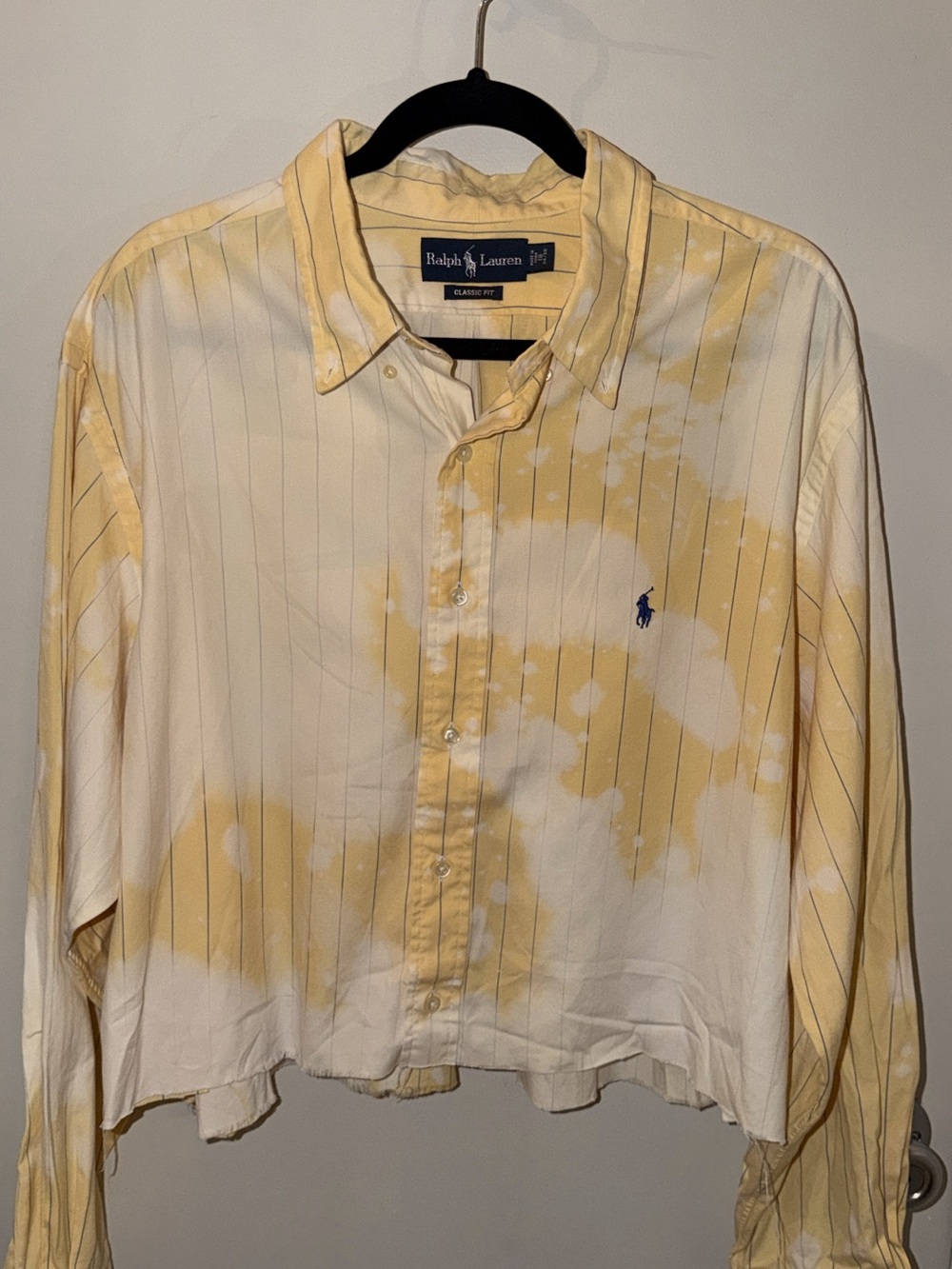 Ralph Lauren Yellow and White Striped Button-Down Shirt